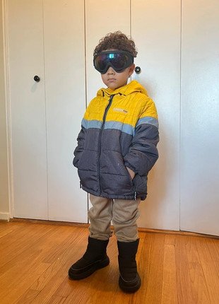 Photograph of London Fog Kids Yellow & Gray Puffer Jacket