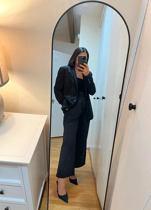 Photograph of Harper Black High-Waisted Wide Leg Pants